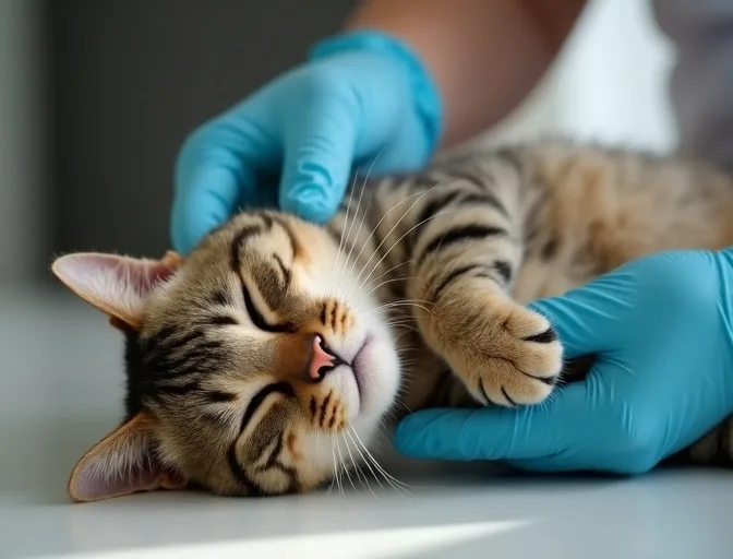 Specialist carefully handling a deceased cat with dignity in Mornington
